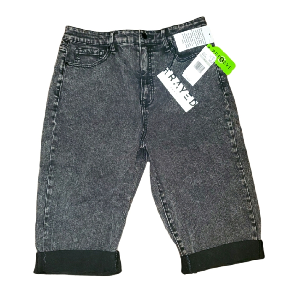 FRAYED jeans high rise baggy shorts 27